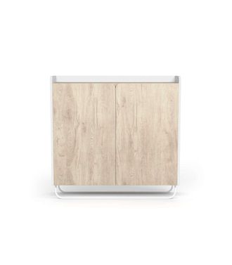 HERDASA Herdasa - Recibidor Zapatero 2 Puertas Modelo 526 Acabado Blanco/roble Claro, 87 Cm (alto) X 90 Cm (ancho) X 25.5 Cm (prof.)