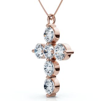 Pompeii3 6Ct Diamond Cross Pendant Lab Grown 18 Necklace