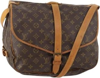 Louis Vuitton Pre-owned Cross Body Bags, female, Brown, Size: ONE SIZE Pre-owned Saumur 35 Shoulder Bag