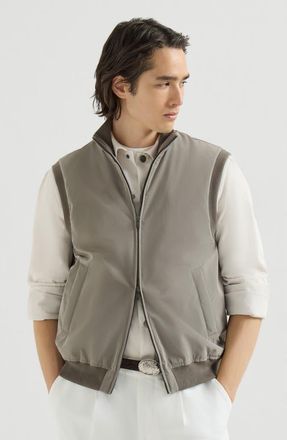 Brunello Cucinelli Bonded nylon vest with Thermore padding in Military at Nordstrom, Size 54