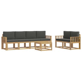 vidaXL Conjunto De Sof&aacute;s De Exterior 7 Pcs Blanco Y Antracita Vidaxl