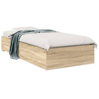 Berkfield Home Modern Bed Frame Sonoma Oak 90x190 cm Engineered Wood in Light Brown
