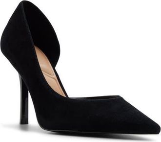 Aldo Kaysie Pointed Toe Half DOrsay Pump in Black at Nordstrom, Size 7.5