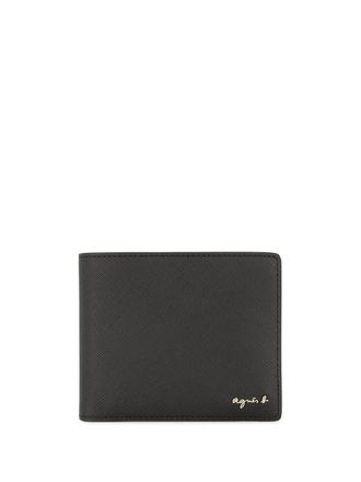 agn&egrave;s b. bi-fold logo wallet - men - Calf Leather - One Size - Black