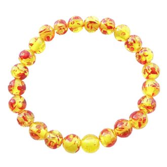 Generic Amber Crystal Bracelet Nature Buddha Beads 8mm Bangle for Women Man Fashion Jewelry Creative and Exquisite Workmanship Multicoloured