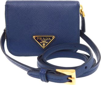 Prada Navy Leather Chain/Shoulder Wallet (Pre-Owned)