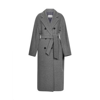 Max Mara Belted Coats, female, Gray, Size: 2XS Madame Coat