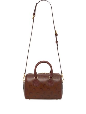 Marine Serre Crescent Moon-print tote bag - women - Lambskin/Polyester - OS - Brown