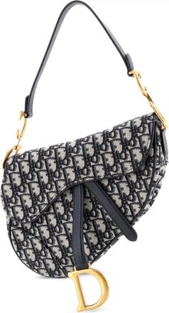 Dior Saddle Handbag Oblique Canvas Medium shoulder bag - Blauw