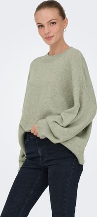 Jacqueline de Yong Strickpullover JDY JDYSONJA L/S O-NECK PULLOVER KNT NOOS, Damen, Gr. XS, seagrass detail:melange, Strick, Obermaterial: 57% Polyester, 26% Polyacryl, 