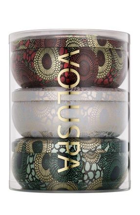Voluspa Japonica Set of 3 3-Wick Tin Candles (Limited Edition) (Nordstrom Exclusive) $84 Value in Green/white/red Assorted at Nordstrom