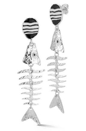 Sphera Milano Hammered Fish Drop Earrings in Silver at Nordstrom Rack