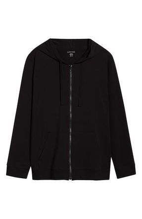 Eileen Fisher Hooded Zip Jacket in Black at Nordstrom, Size 1 X