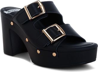 Rag & Co. Kenna Double Buckle Strap Platform Sandal in Black at Nordstrom Rack, Size 8.5