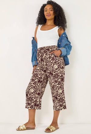 Roman Floral Abstract Culotte Trouser