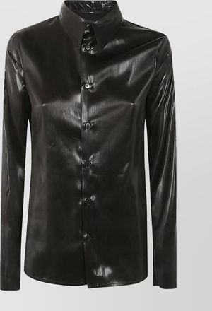 SAPIO pointed collar long sleeves shirt with shiny finish