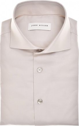 John Miller Overhemd John Miller Tailored Fit beige met beige knopen