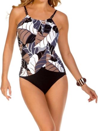 Magic Suit By Miraclesuit Lisa Underwire High Neck One Piece Swimsuit In Neutral Territory