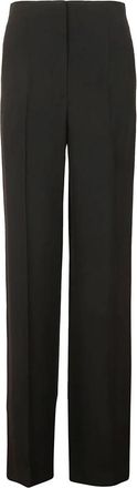 Alberta Ferretti Zwarte Cady Hoge Taille Ritsbroek - Dames - Straight fit broeken - Zwart - XS - Broeken