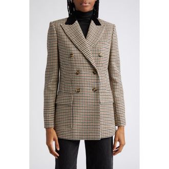 Reiss Cici Houndstooth Check Wool Jacket in Brown Multi at Nordstrom Rack, Size 12