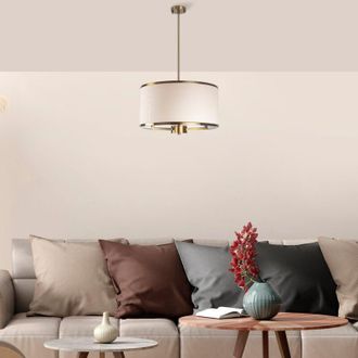 Dmora L&aacute;mpara Colgante Rovegno, 942flg1371, Estructura Oro, Clase Energ&eacute;tica, Blanco