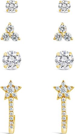 Sterling Forever Sterling Silver 4pc Everyday CZ Earring Set