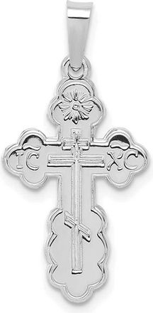 Diamond2Deal 14k White Gold Polished Eastern Orthodox Solid Cross Pendant