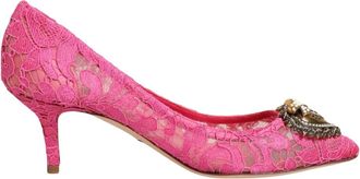 Dolce & Gabbana Taormina Lace Devotion Pumps - Dames - Pumps - Roze - 35 1/2 EU - Katoen - Schoenen