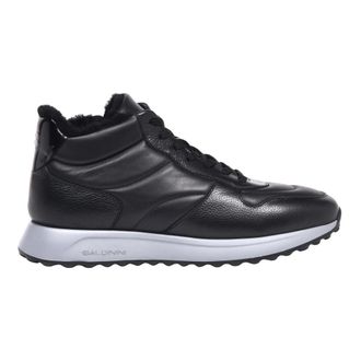Baldinini Tumbled Leather Sneaker - Heren - Schoenen - Zwart - Maat: 41 EU Leer