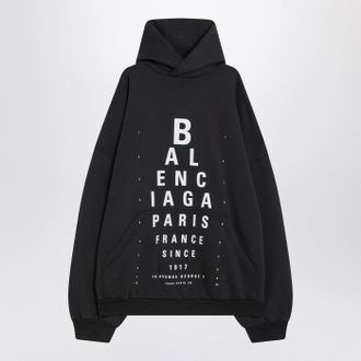 Balenciaga Optical Black Washed Oversized Hoodie