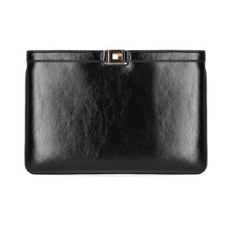 Elisabetta Franchi Naplak-effect Clutch - female - Elisabetta Franchi - Clutches - Black - ONE SIZE - Bags