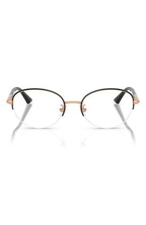 Jimmy Choo London 51mm Oval Optical Glasses in Rose Gold/Black /Demo Lens at Nordstrom
