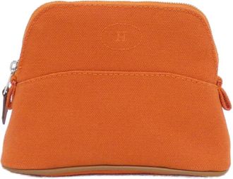 Herm&egrave;s Orange Canvas Pouch (Pre-Owned)