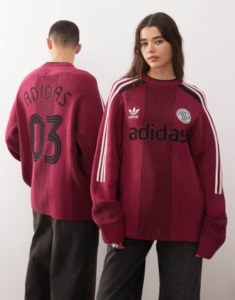 adidas Originals Adicolor - Maglia in jersey bordeaux-Rosso
