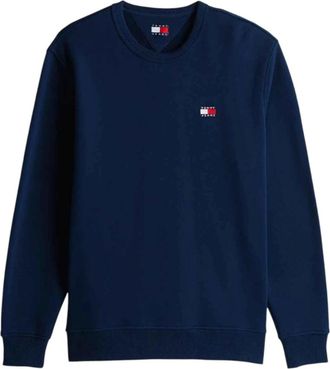 Tommy Jeans Hoodies & sweatvesten, Heren, Blauw, XL, Katoen, TJM Reg Badge Crew