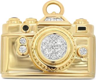Sara Weinstock 18kt geelgouden Papua camera bedel met diamant