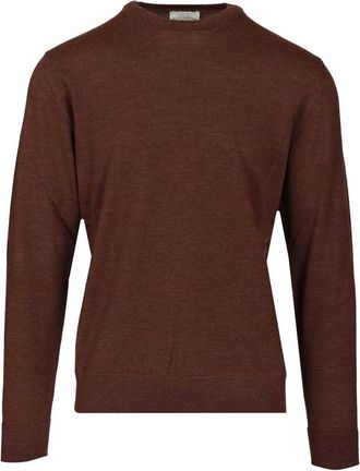 Ballantyne Trui met ronde hals van extrafijne merinowol - Heren - Ronde hals truien - Bruin - XL - Wol - Truien & Vesten