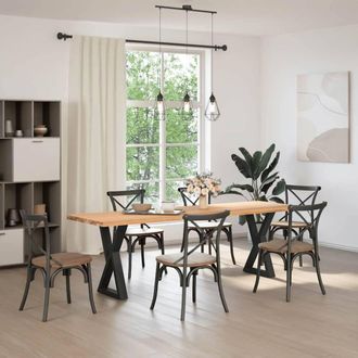 Berkfield Home Modern Dining Table Legs 2 pcs Black 50x(72-73.3) cm Steel