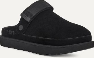 UGG Mens UGG Goldenstar 113822-BLK Clogs Black Suede Adjustable Heel Strap GUG13