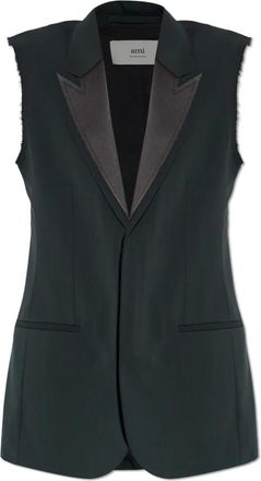 Ami Wollen vest - Dames - Bodywarmers - Zwart - XS - Wol - Jassen