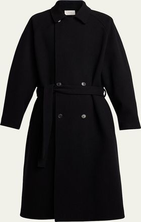 The Row Mens Wool Belted Double-Breasted Coat