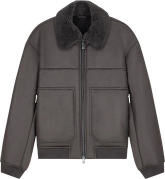 A|X Armani Exchange Giacca Bomber con Collo in Shearling - - Jackets - Uomo - Marrone - M