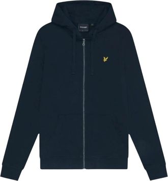 Lyle & Scott Zip Through Hoodie - Heren - Vesten met rits - Blauw - S - Katoen - Hoodies & sweatvesten