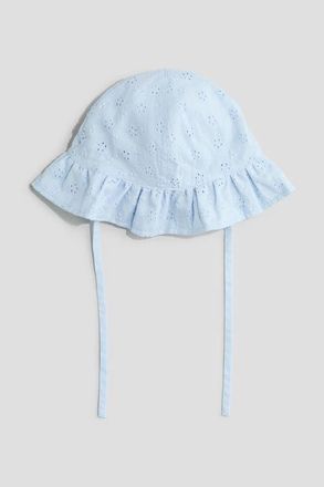 H&M Broderie Anglaise Cotton Sun Hat in Light Blue at Nordstrom, Size 9-12 M
