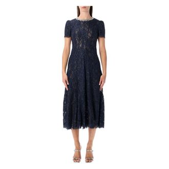 Self Portrait Dames, Jurken, Blauw, Maat: 2XS Katoen