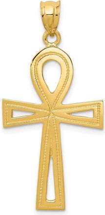 Diamond2Deal 14k Yellow Gold Ankh Cross Charm