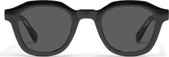 Quay Roll Film 47mm Small Polarized Square Sunglasses in Black/smoke Polarized at Nordstrom