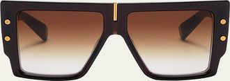 Balmain B-Grand Acetate & Titanium Square Sunglasses