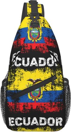 Generic Vintage Ecuador Ecuadorian Flags Crossbody Bag Anti Theft Shoulder Bag Adjustable Daypack For Women Sports Runner