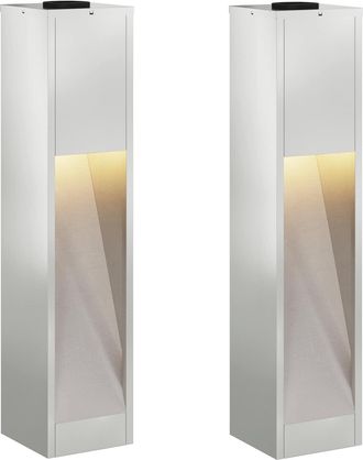 vidaXL Luz De Sendero Led Solar 2 Uds. Blanco C&aacute;lido 18 X 18 X 80 Cm Vidaxl